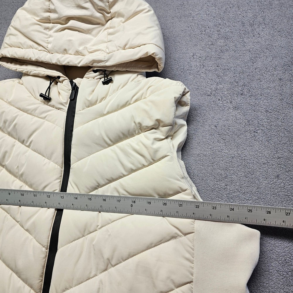 Tahari Puffer Vest Womens 3X Cream Insulated Regular Fit Drawcord Hood Full‎ Zip - Picture 4 of 14